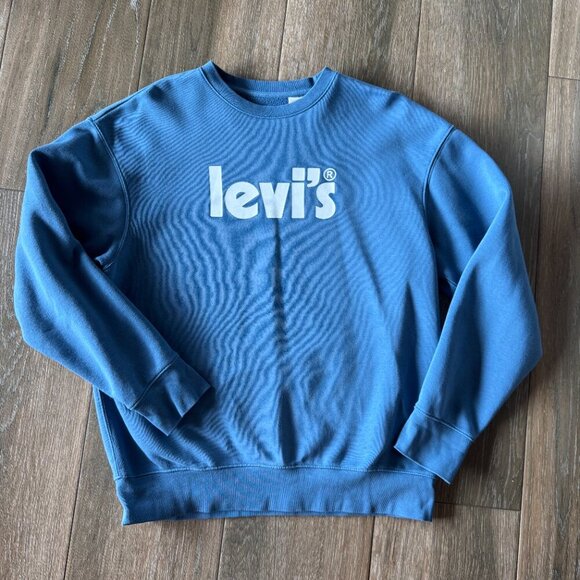 Levi's mens' graphic relaxed sweatshirt in sunset blue size medium - Picture 4 of 11
